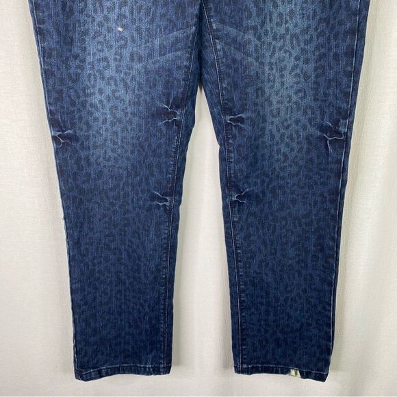 Roz & Ali Jeans Women's 16 Plus Size Leopard Print Skinny Denim Stretch Pockets - Picture 4 of 11